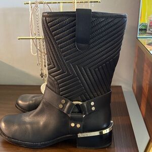 Vince Camuto Black Ankle Boots with Golden accents